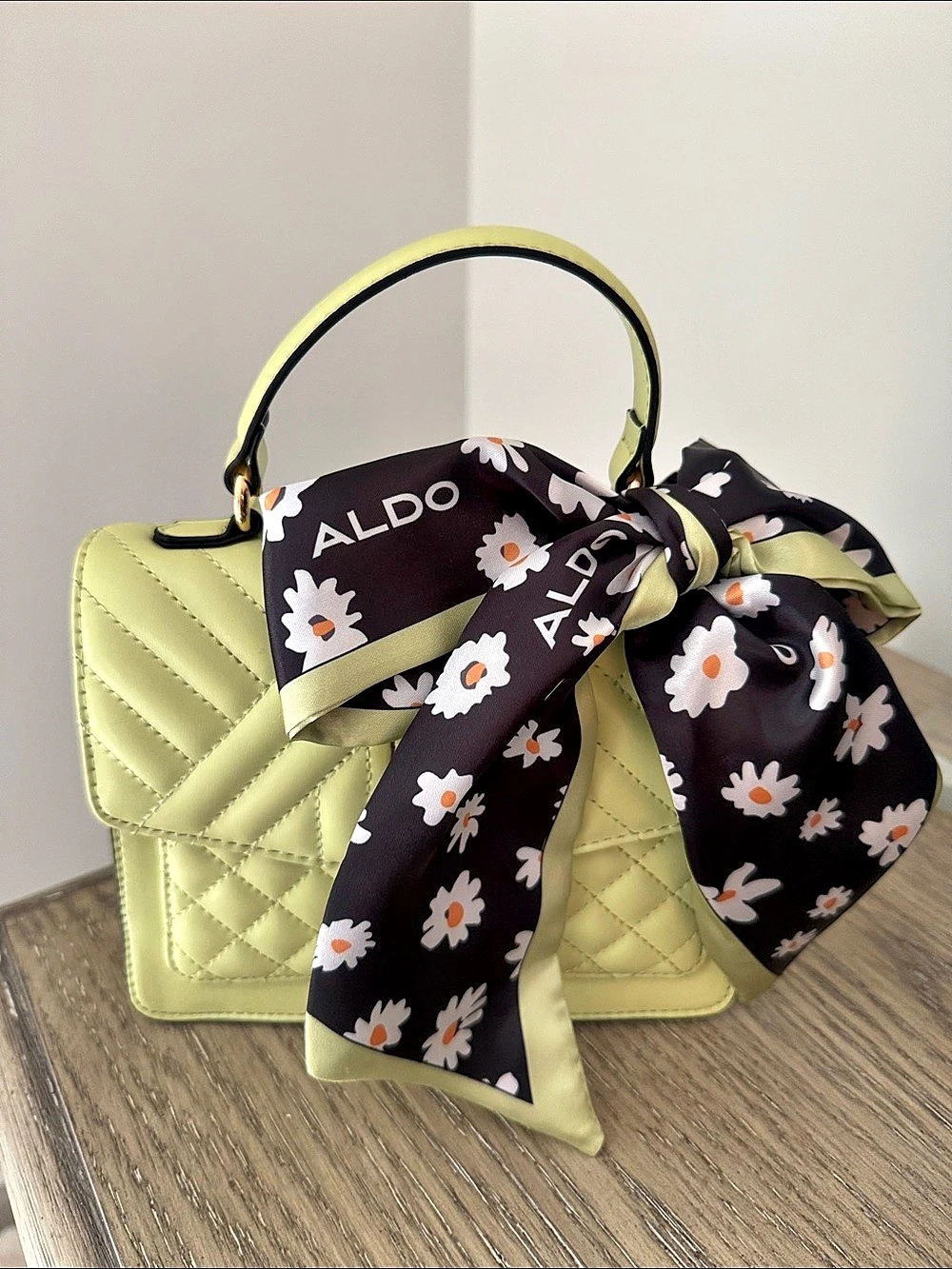 ALDO Quilted Shoulder Bag in Green & Black